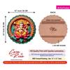Casa Rica MDF Wooden Wall Art 12x12 Inch | Ganesh Ji Sparkle Laminated Wall Hanging Frame for Living Room,