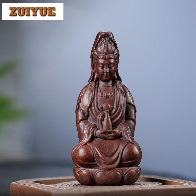 Purple Clay Maitreya Bodhisattva Incense Insertion Tea Pet Antique Tea Games Tea Figurine Play Toys Tea Zisha Statue Ornaments