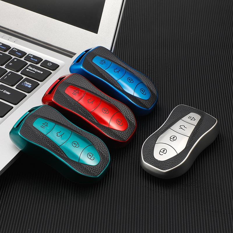 TPU Leahter Car Remote Smart Key Case Protective Cover For Geely New Emgrand GS X6 SUV EC7 Bag Shell Holder Keychain Protector Auto Accessories
