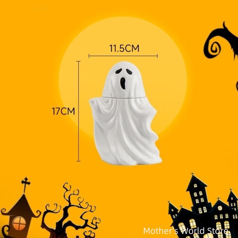 White Ghost Cup Three Dimensional Ceramic Cup Cartoon Mark Cup Halloween Gift