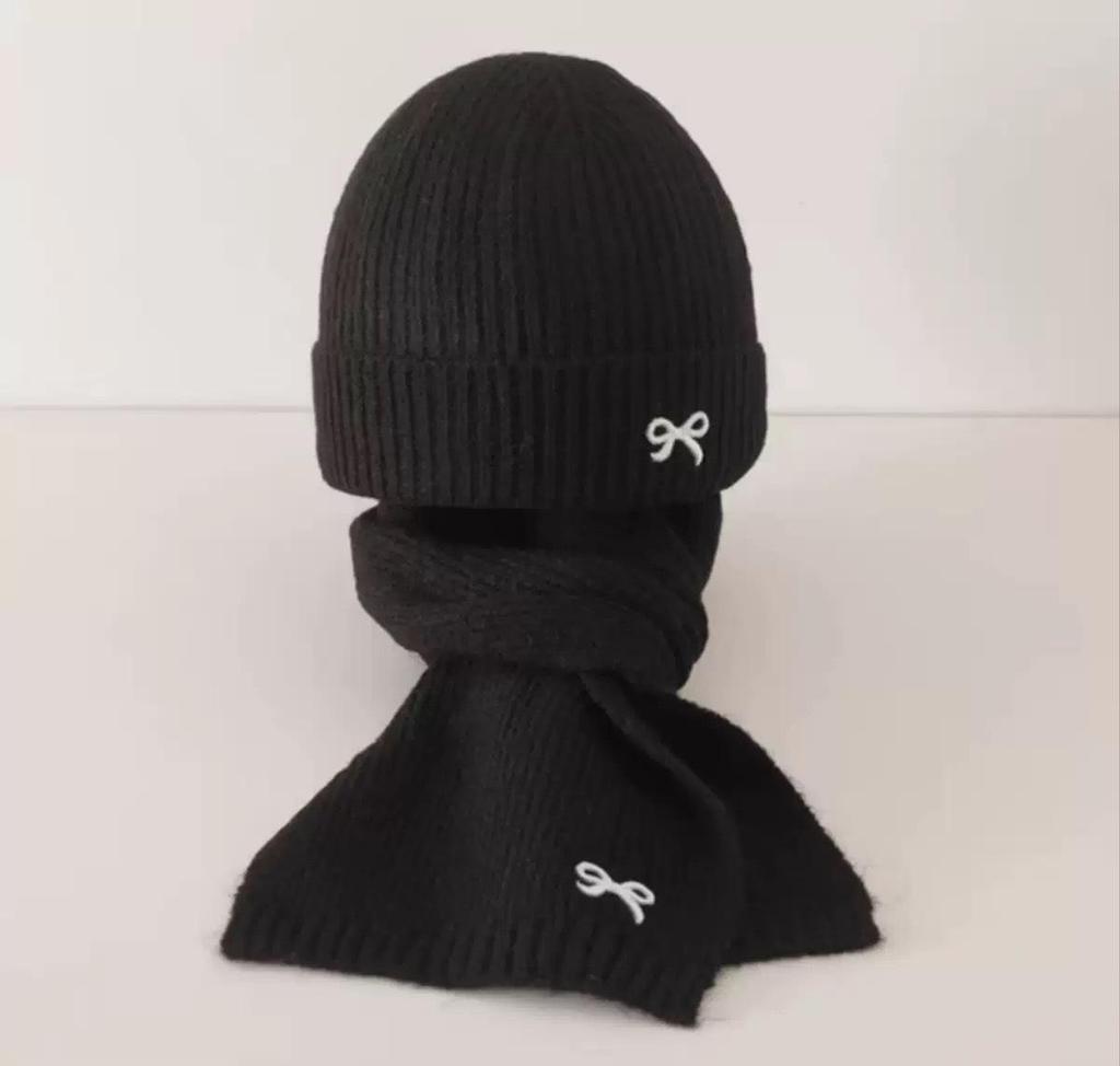 Kinderhut- und Schalset mit Herzstickerei – Koreanischer Stil, Unisex, Warm & Vielseitig für Herbst/Winter