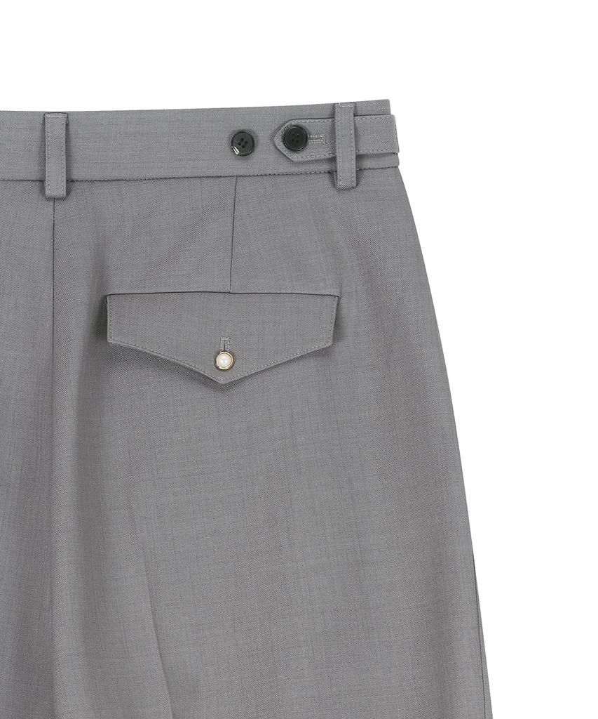 Pantaloni larghi classici a una piega NOIRER anni '80 (Grigio)
