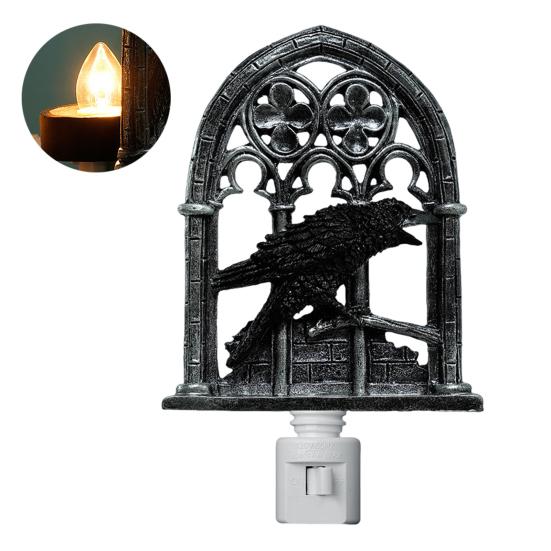 Gothic Crow Wall Sconce Lighted Wall Decoration Church Arch Sconce