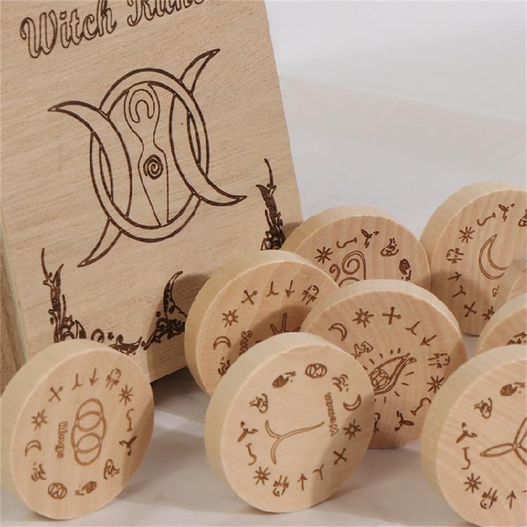 Nordic Rune Wood Set Rune Set Rune Stones Rune Tarot Card Rune Stones Set