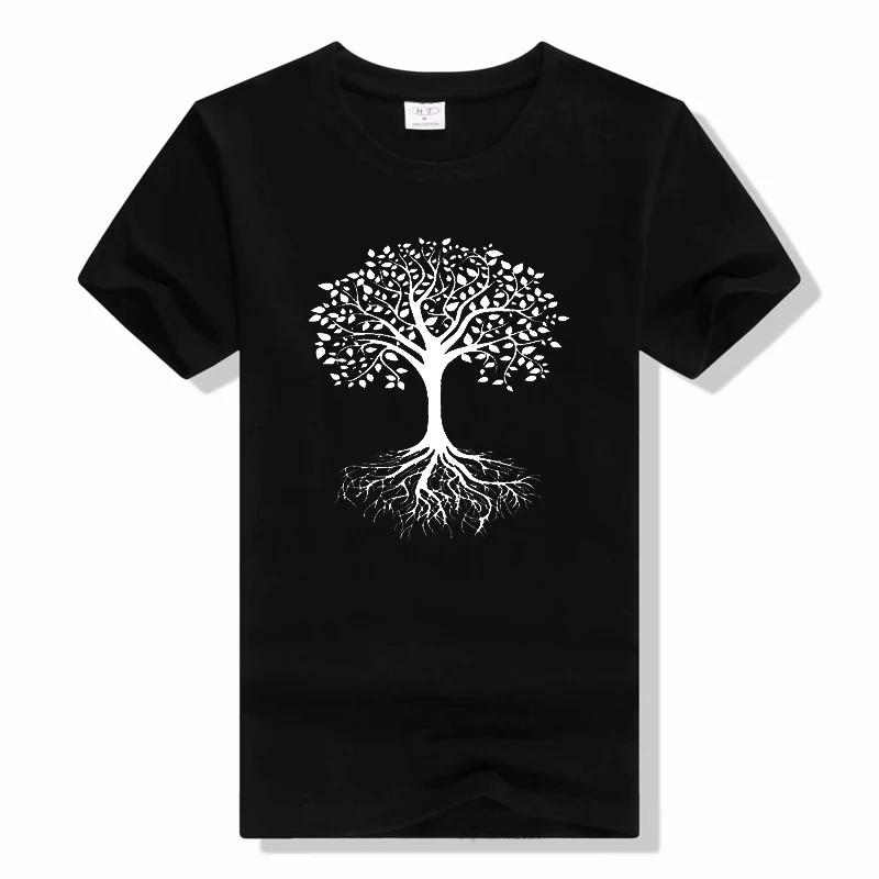 

Tree Of Life T-Shirt Men O-Neck Cotton T Shirts Nature Classic Short Sleeve Tee Shirt Summer funny leisure tees XXL