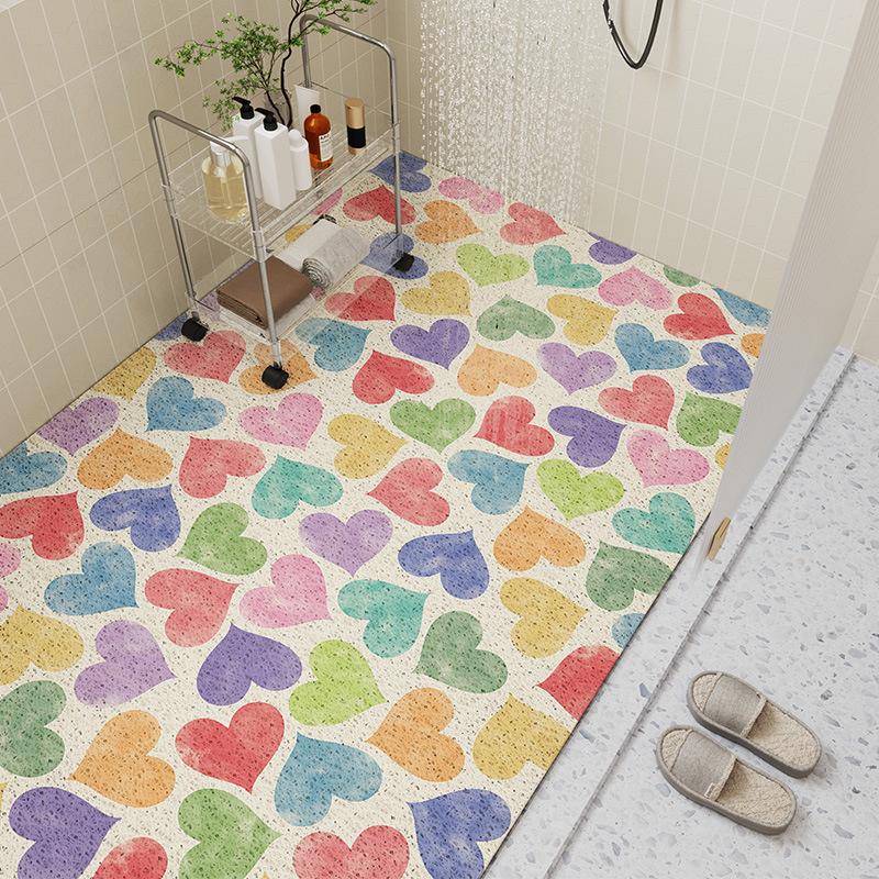 Hollow Bathroom Silk Ring Non-Slip And Wear-Resistant Bath Shower Room Anti-Drop And Dirt-Resistant Easy To Take Care Of Floor Mat Can Be Cut Carpet