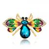 Exquisite Women Men Little Bee Fashion Crystal Brooch Decoration Rhinestone Insect Series Enamel Brooches Pins Accessories