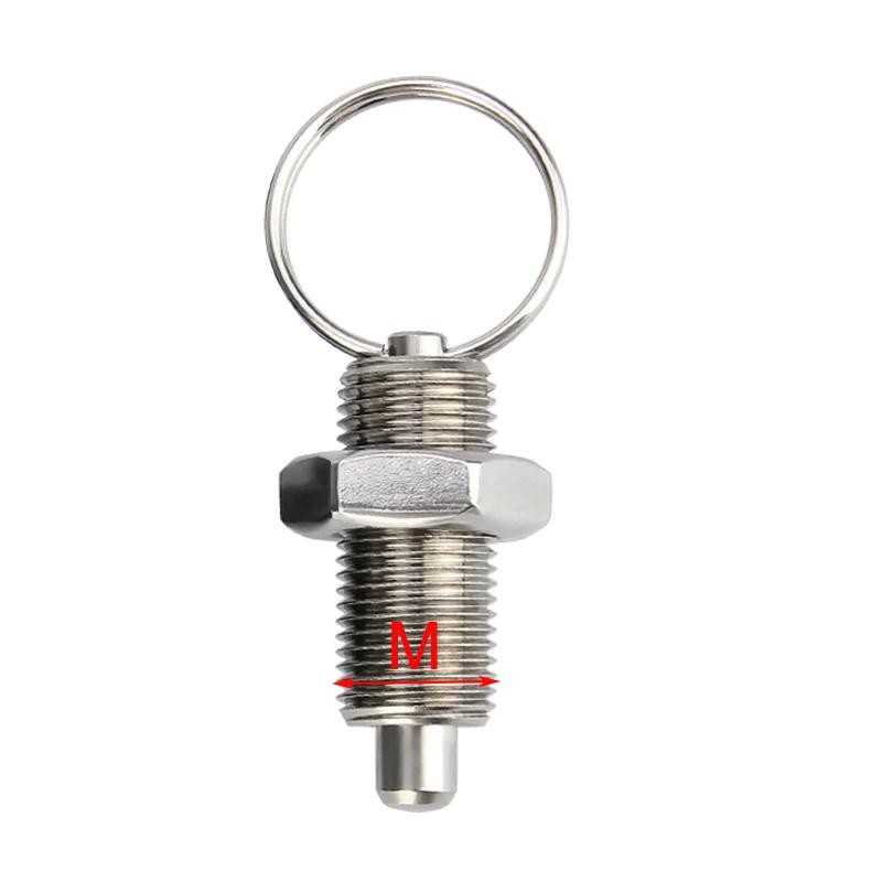 Factory Outlet M8/10/12/16/20mm Stainless Steel/ Carbon Steel Retractable Index Plungers Pull Ring Locating Pins With Lock Nuts