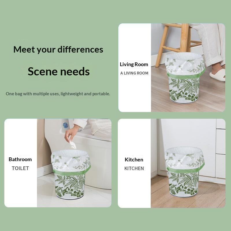 10/50Pcs Drawstring Trash Bags With Mugwort Scent Extra Thick Tear Resistant For Kitchen Bathroom Daily Use