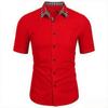 Summer Men Short Sleeve Beach Shirt Men Casual Lapel Fashion Shirt Tops