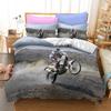 Motorcycles Bedding Set Polyester Fashion Duvet Cover Twin Size Bedclothes with Pillowcases for Teens Bed Linen