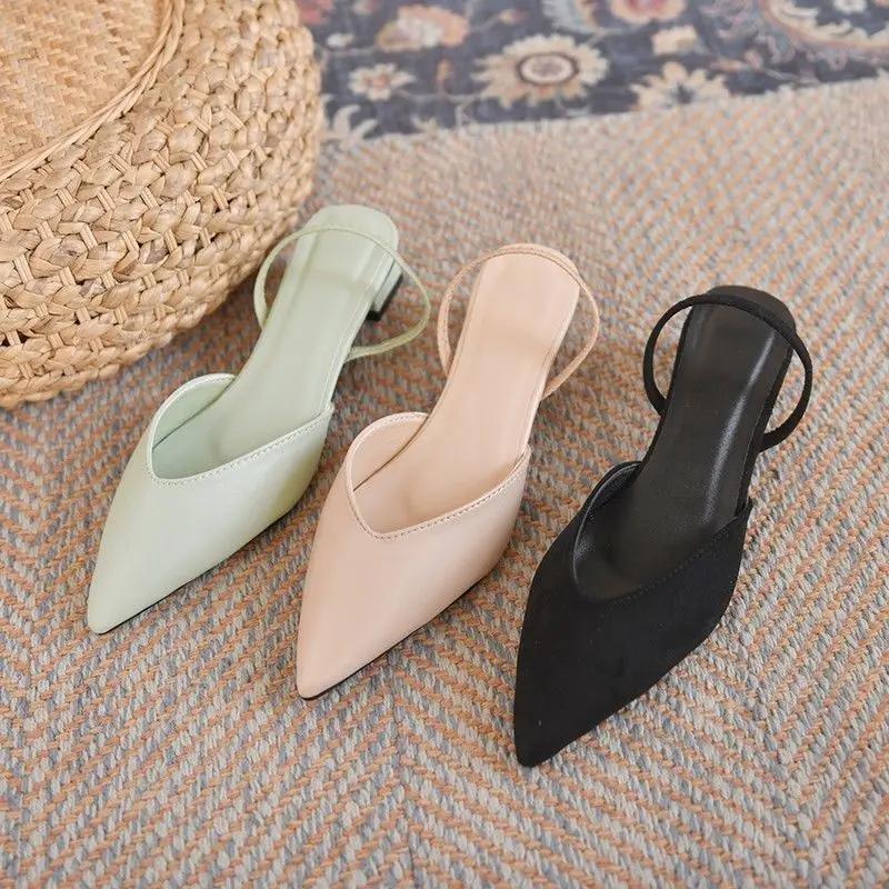 Fashion Shoes for Women 2025 Hot Sale Slingbacks Women's High Heels Fashion Shallow Mouth Office and Career Sexy Slip-on Toe Cap Sandals