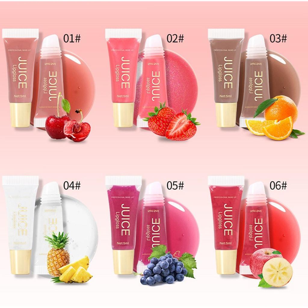 Mirror-Finish Lip Gloss, Fruit-Infused Plumping Oil - Moisturizing & Long-Lasting Wear for Daily Makeup