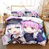 Kawaii Minato Aqua Anchor Logo Graphic Bedding Set Duvet Cover With 2 Pillowcases Teen Room Decor All Season Gift