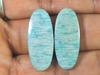 21Cts. Natural Amazonite (11X26X02 Mm Each) Oval Cabochon Matched Pair SK-3050