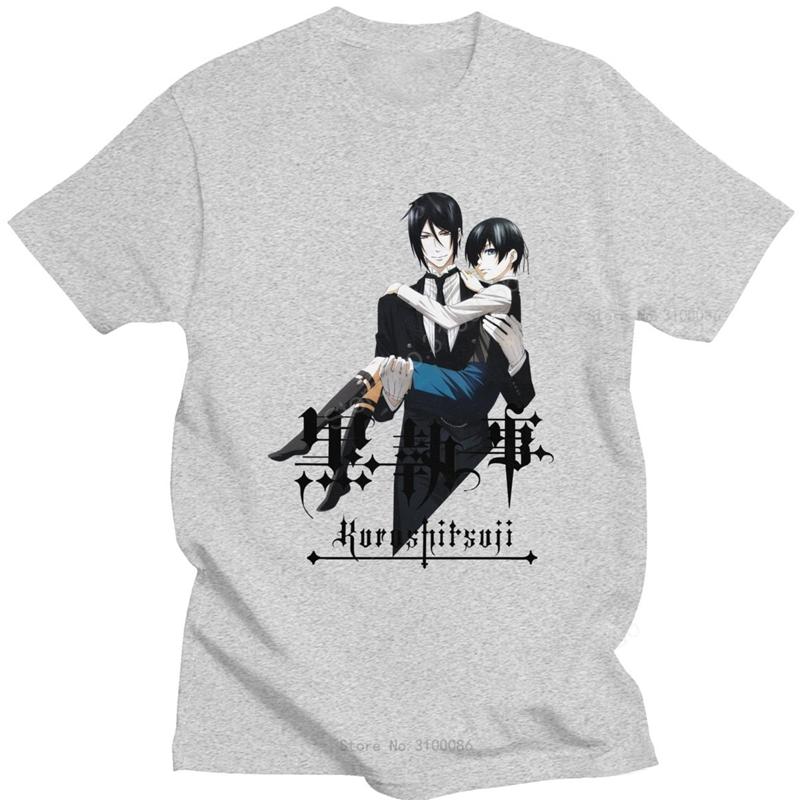 Cool Black Butler Tshirt Unisex Short Sleeve Kuroshitsuji Ciel T Shirt Phantomhive Printed Tshirt Soft Cotton Anime Unisexga Tee Tops