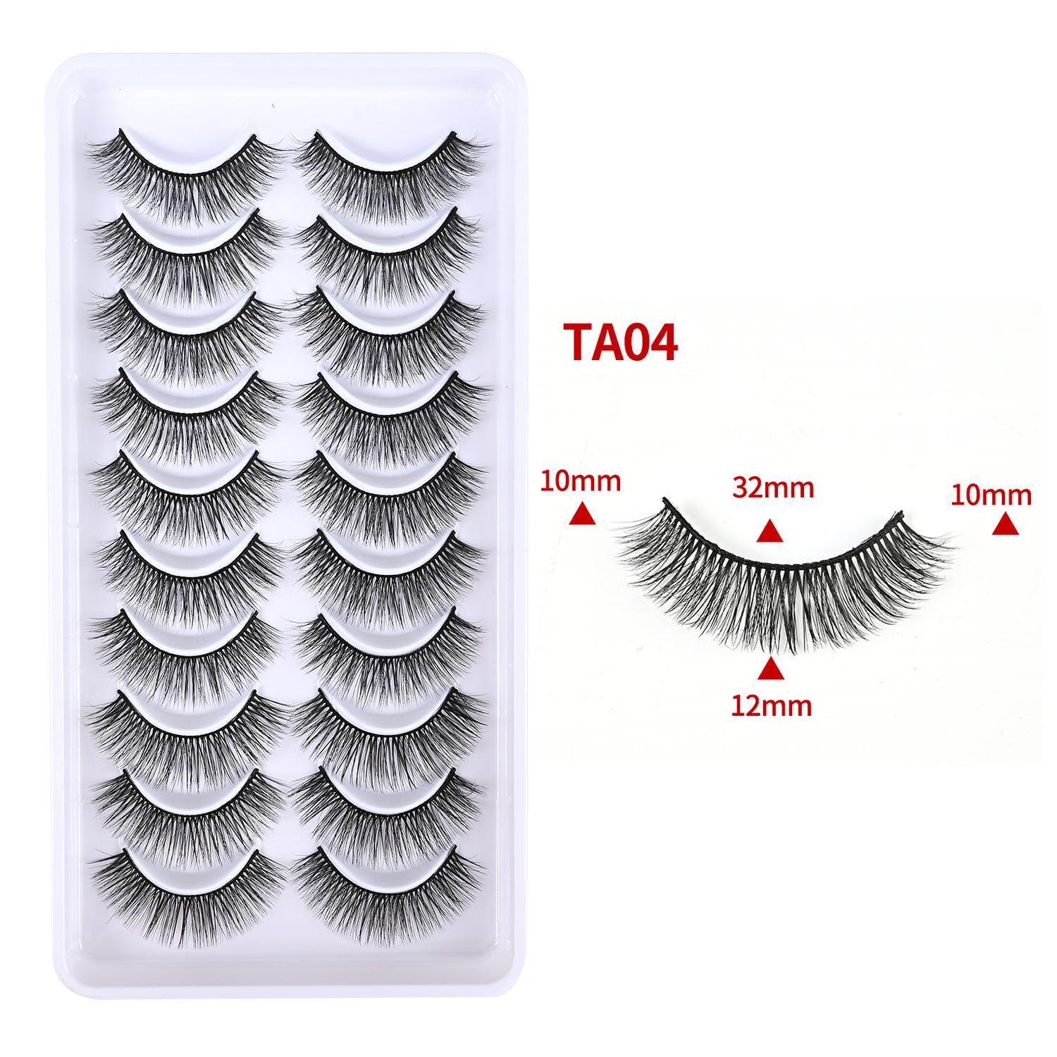 

Реалистичные 3D накладные ресницы в европейском стиле с черным стеблем - упаковка 10 пар