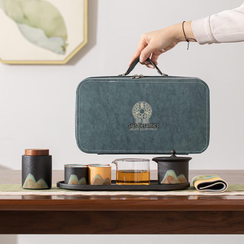 Sus Ceramic Zen Black Travel Tea Set