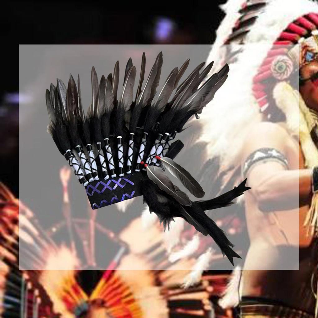 Feather Headdress in American Chief Hat for Parties Men And Women