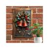 3D Metal Wall Art Christmas Bell Holly Decor