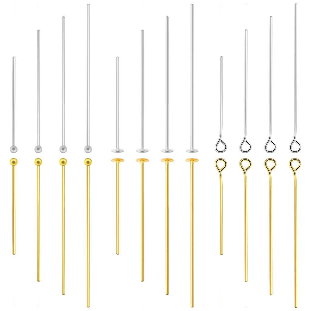 50-100Pcs Multisize Stainless Steel Flat Head Pins Eye Pins Plated Gold Ball Head Pin DIY Bracelet Earrings Jewelry Accessories