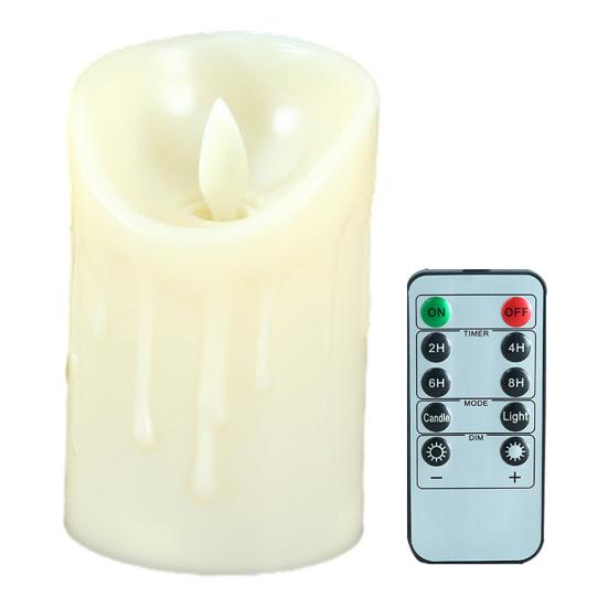 Waterproof Flameless Candles Battery Operated LED Candles with Remote Control Flickering Fake Pillar Candles for Wedding Halloween