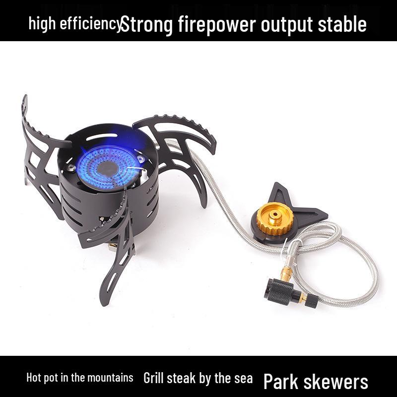 Explosion-Proof Foldable Portable Gas Camping Stove - Windproof, High-Heat for Outdoor Tea Brewing Stove Head