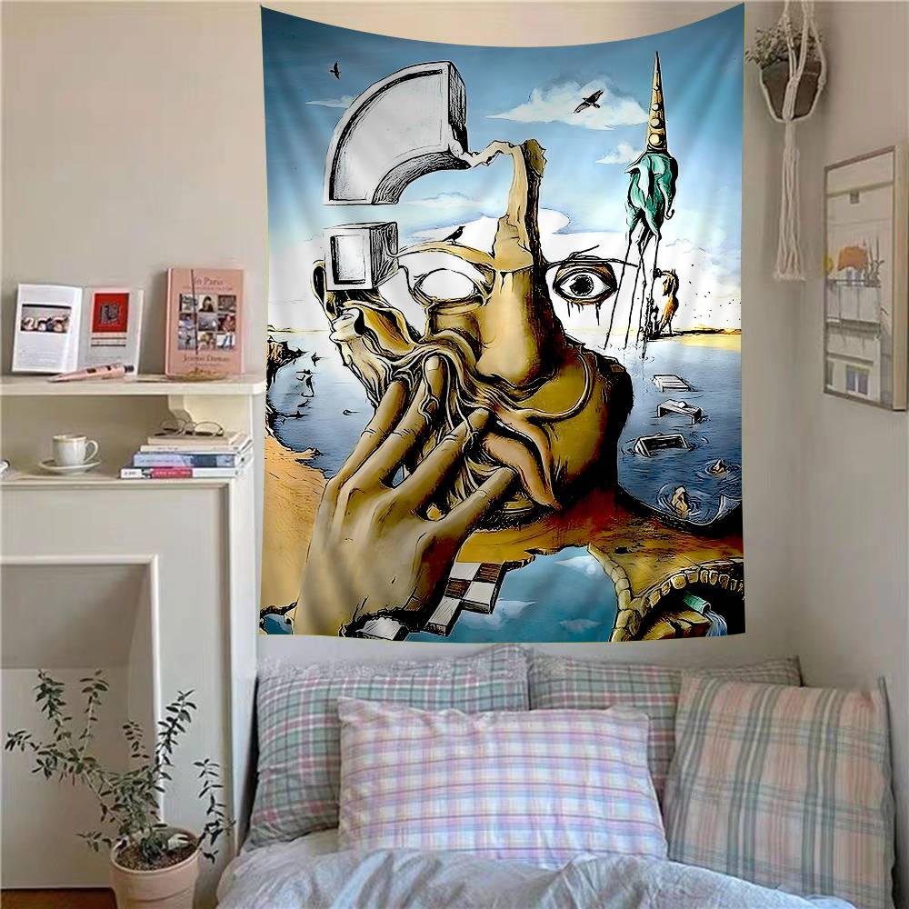 S-Salvador Dali Abstract Art Printed Large Wall Tapestry Cheap Hippie Wall Hanging Bohemian Wall Tapestries Mandala INS
