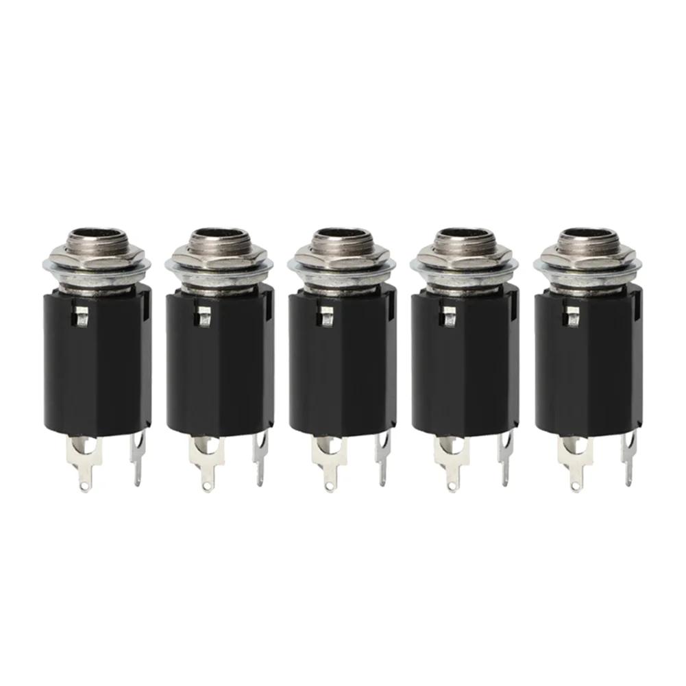 

5-10Pcs Acoustic Electric Guitar EQ Stereo Female Output Socket Plug 6.35mm Jack Stereo Output Socket Guitar Accessories