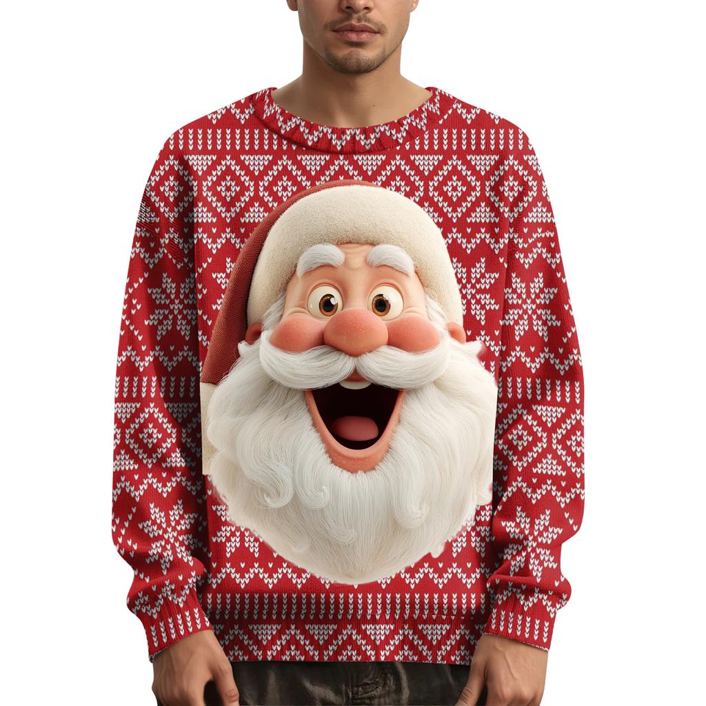 Pánský vánoční svetr s potiskem na límci