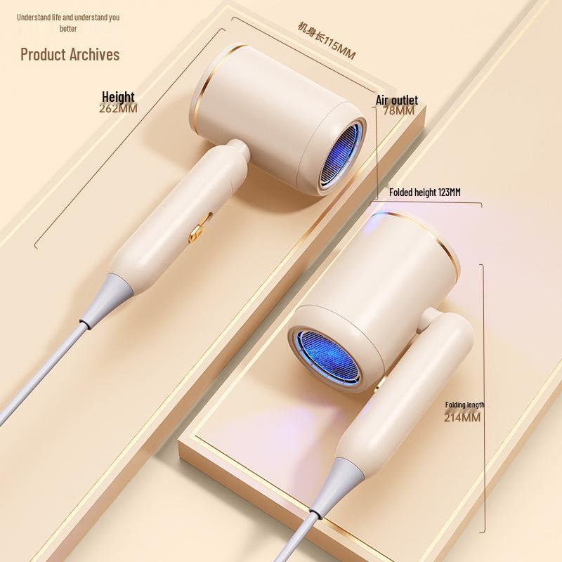 High-Power Folding Portable Hair Dryer, 1200W/800W, for Home & Student Use, EU/US Standards.