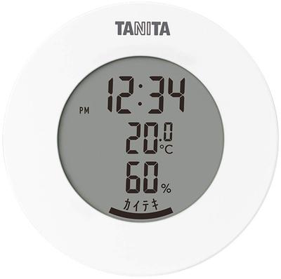 Tanita Temperatur- und WH Thermo-Hygrometer, Uhr, Luftfeuchtigkeit, Digital, Tischgerät, Magnetisch, Weiß, TT-585