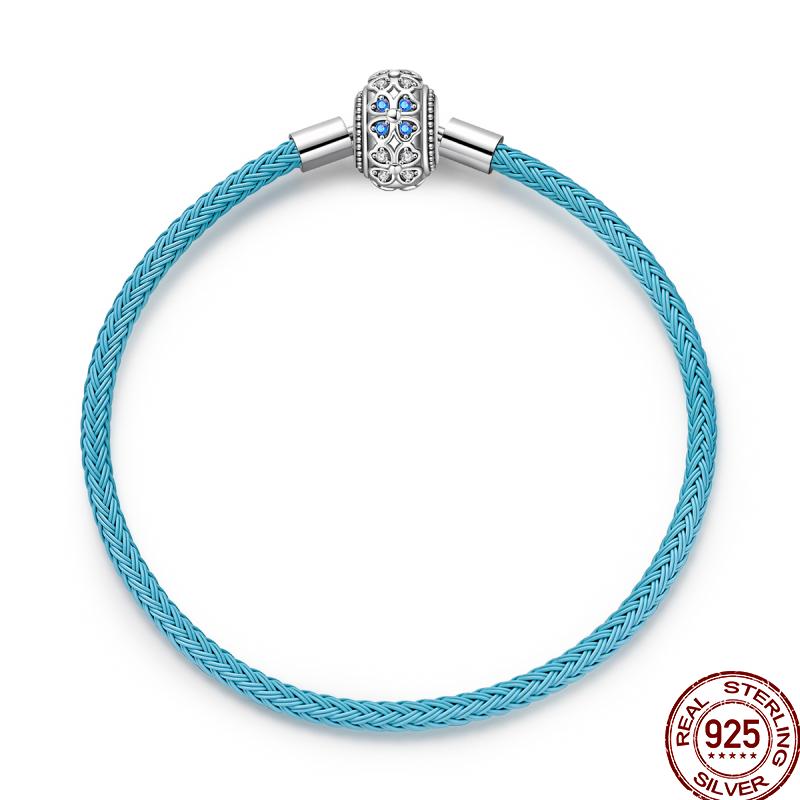 925 Silver 17-20CM Heart Pave Zirconia Original Bracelets Infinity Bracelet Fit DIY Charms Bead Birthday Jewelry Gifts Hot Sale