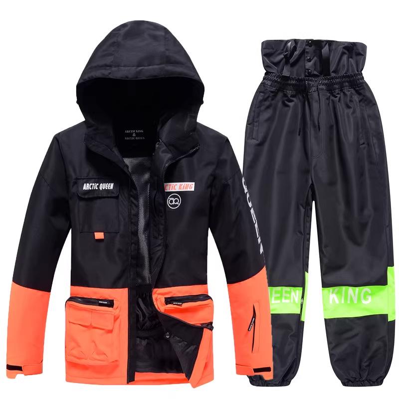 Unisex Couple's Korean Style Ski Suit Set: Warm, Thick Jacket and Pants for Snowboarding & Alpine Skiing