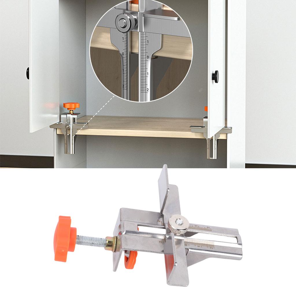 Cabinet Door Installation Jig 10-38mm Clamping Stainless Steel Cabinet Door Mounting Tool for Kitchen Bathroom Cabinets