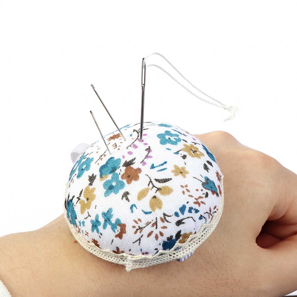 1Pc HOT Button Storage Home Supplies Tool Sewing Pin Cushion Floral Needle Holder Wrist Strap