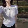 Women's Short Sleeve Cable Knit Vest with Pony Logo Embroidery – Versatile Casual Crew Neck Sweater for Spring & Summer.