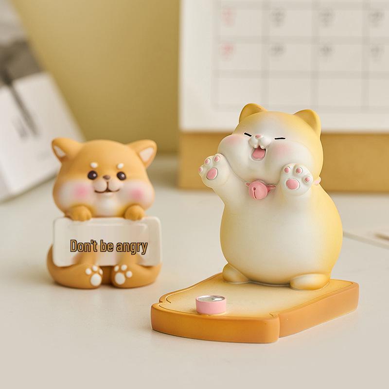 Adorable Cat Phone Holder for Office Desk - Stable Desktop Decoration Ornament
