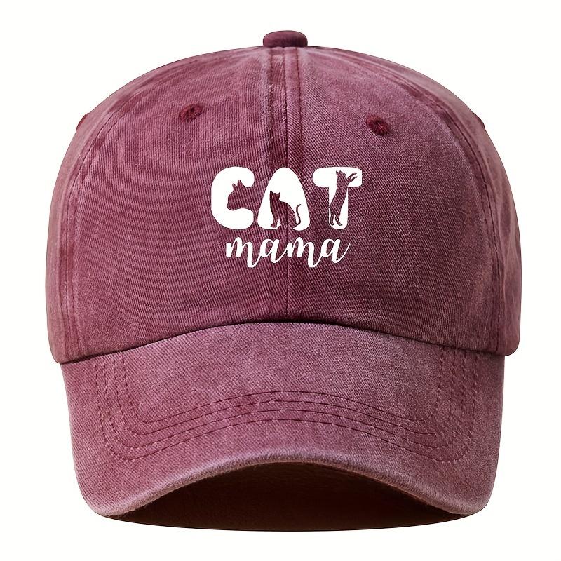 Fishing Hat Cat Print Baseball Cap Outdoor Travel Hiking Hat Fashion Washed Cowboy Hat
