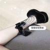 Mesh fishnet socks, short socks, sexy large bow fishnet stockings, European and American style mid-calf socks Butterfly net socks