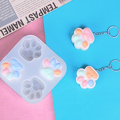Cat Paw Silicone Mold (4 Cavity) Dog Animal Clear for UV Resin Decoden Cabochon DIY S Jewelry