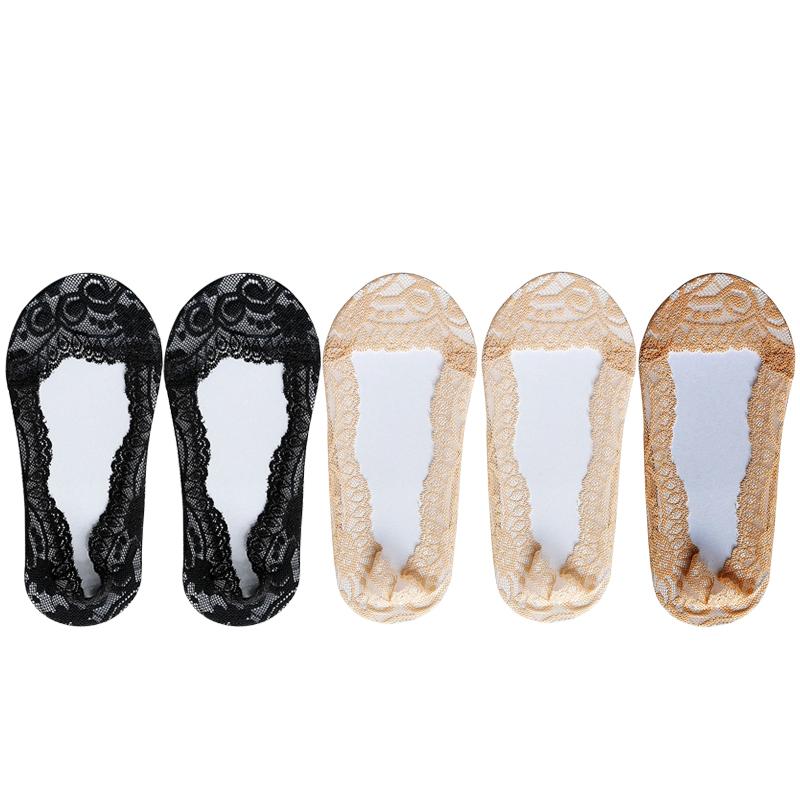 

Носки женские хлопковые летние тонкие модные кружевные цветочные невидимые короткие нескользящие носки до щиколотки мягкие носки-лодочки 5 пар 35-39