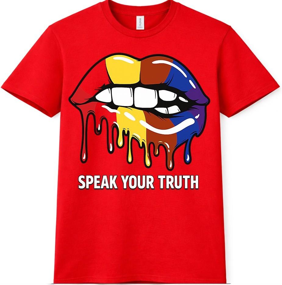 Lips Graphic T Shirt Speak Your Truth EmpowerUnisext Quote Slogan Tee Top 4XL