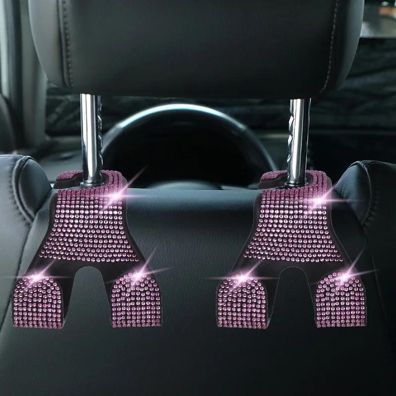 Bling Auto Sitzhaken Clip, Kopfstützenhaken, Strass Diamant Dekoration Halter Auto Aufhänger für Handtaschen Aufbewahrungszubehör