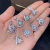 Moissanite Pendant Necklace Plated with Pt950 High Carbon Diamond Imitation US Imported Jewelry