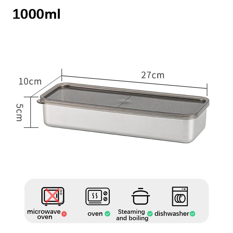 2000ML/1000ML/800ML/400ML Recipiente de armazenamento de alimentos Aço inoxidável Mini caixa de armazenamento de cozinha com tampa à prova de vazamento Acessórios de cozinha