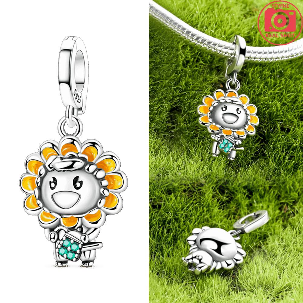 Original Copper Lucky Four-Leaf Clover Bear Cottontail Rabbit Colorful Doll Series Pendant Beads Fit Bracelet Jewelry Gift