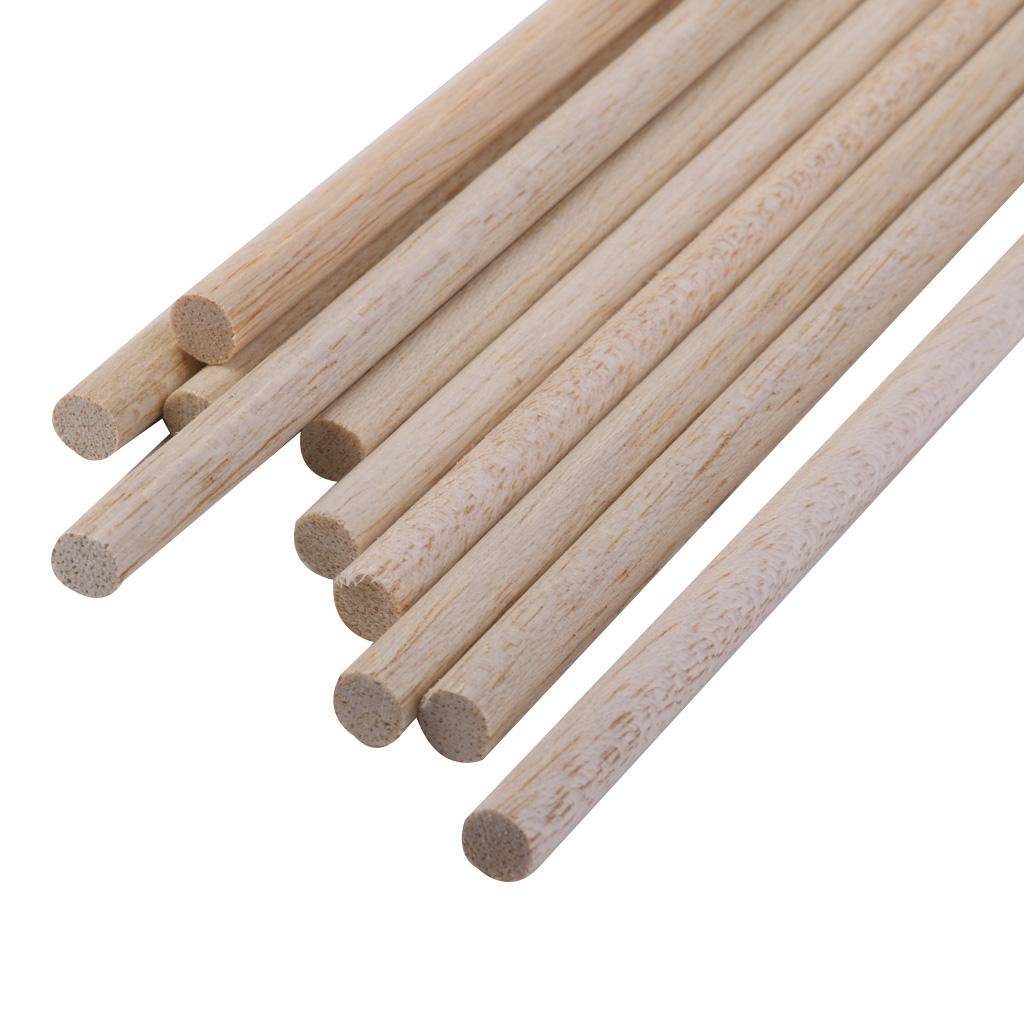 10x Wooden Sticks Smoothed Cuboid Balsa Wood Modelling Rod Kids Hobby DIY 20cm