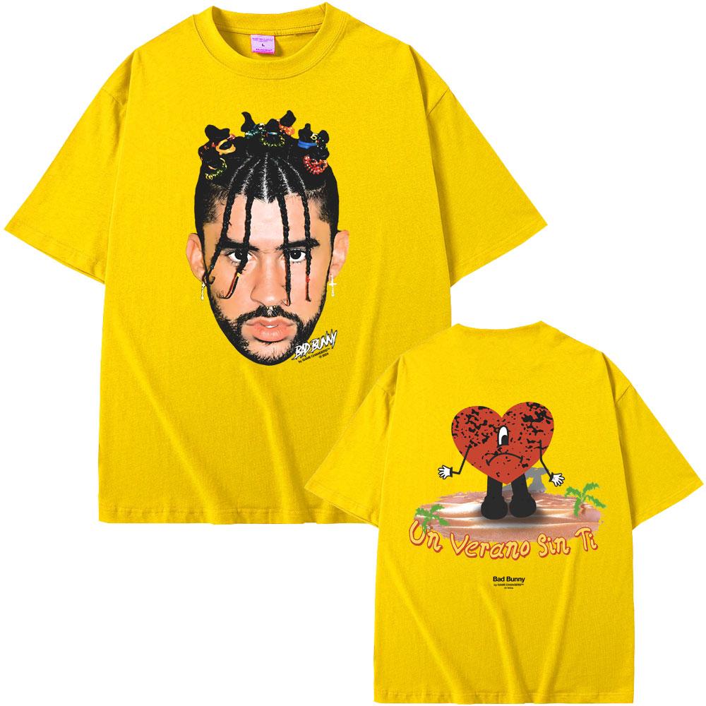 Rapper Bad Bunny Un Verano Sin Ti Album Graphic Print T-shirt Men Women Fashion Hip Hop Oversized Tshirt Male Vintage Streetwear