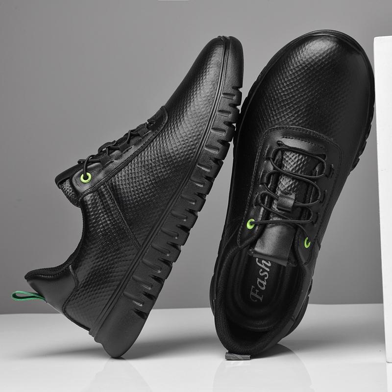 Fashion Luxury Genuine Leather Shoes Men Outdoor Casual Shoes Non-Slip Men Sneakers Classic Simple Skateboard Footwear Tenis Masculino